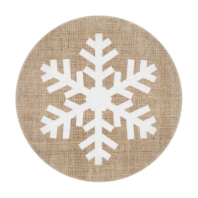 Modern Jul i jordbrukshus Snowflake Rustic Burlap (Framsidan)