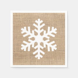 Modern Jul i jordbrukshus Snowflake Rustic Burlap Pappersservett