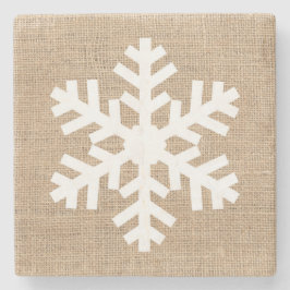 Modern Jul i jordbrukshus Snowflake Rustic Burlap Stenunderlägg