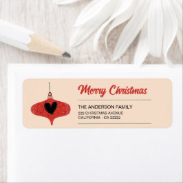 Modern jul i mitten av århundradet returadress etikett