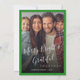 Modern jul i modern form av Merry och Bright-famil Julkort