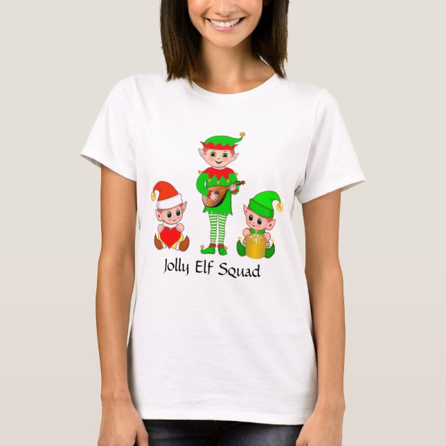 Modern jul Jolly Elf Squad T-Shirt (Framsida)