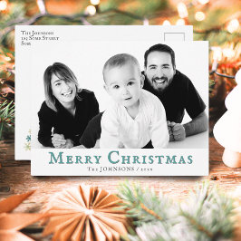 Modern Jul Jul Holiday Foto Postkort Helg Vykort