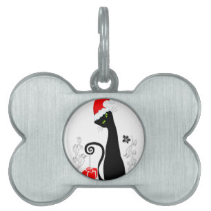 Modern jul Kattunge ID-bricka Husdjur