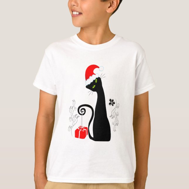 Modern jul Kattunge T-shirt (Framsida)