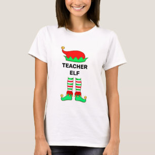 Modern jul lärar-elf t-shirt