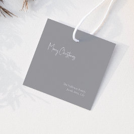 Modern jul | Märkrn Silver Square Family Gift Gåvor Etiketter