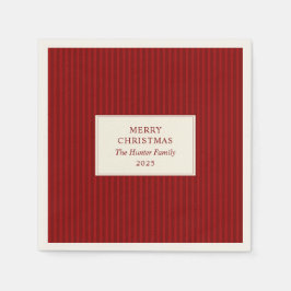 Modern jul minimal firande röda ränder pappersservett