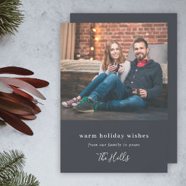 Modern jul | Minimal Snyggt par foto Julkort
