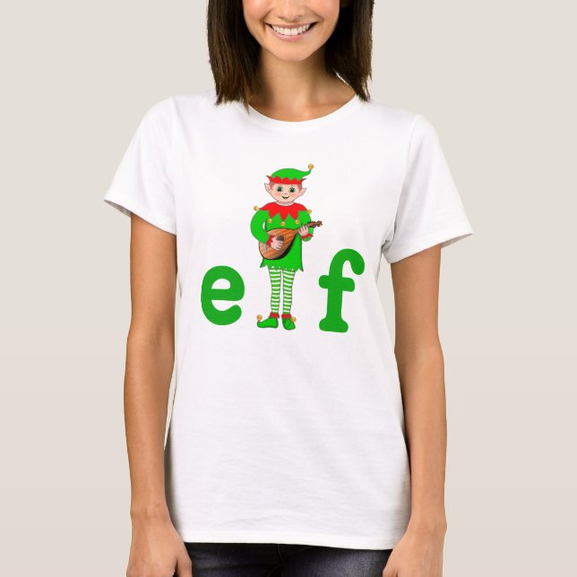 Modern jul musikalisk tomte t shirt (Framsida)