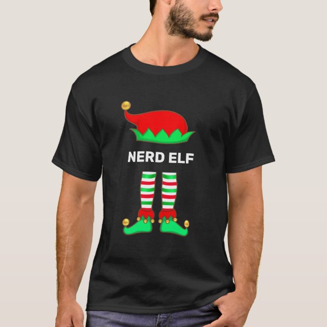 Modern jul Nerd Elf T-Shirt (Framsida)