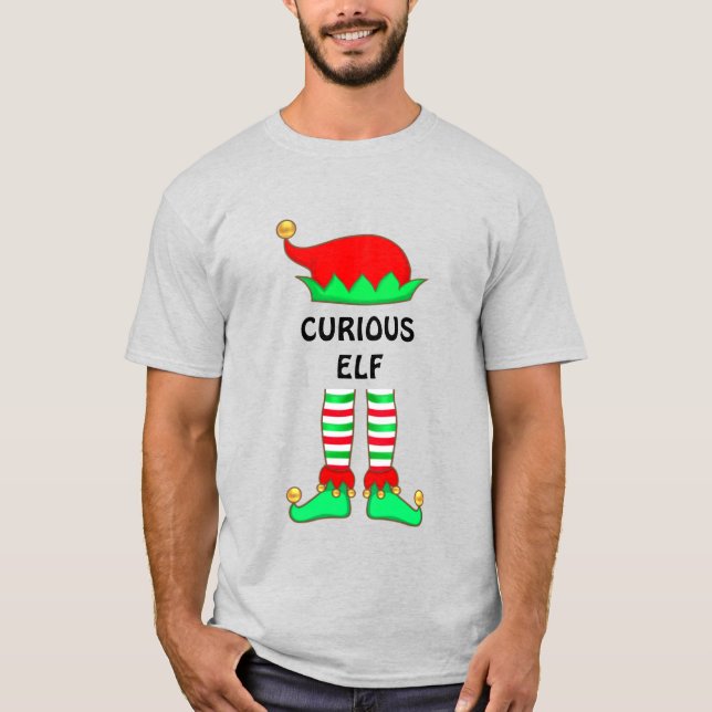 Modern jul nyfiken tomte t-shirt (Framsida)