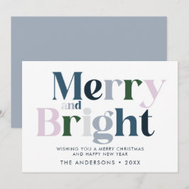 Modern jul och nyårshelg och ljus typografi julkort