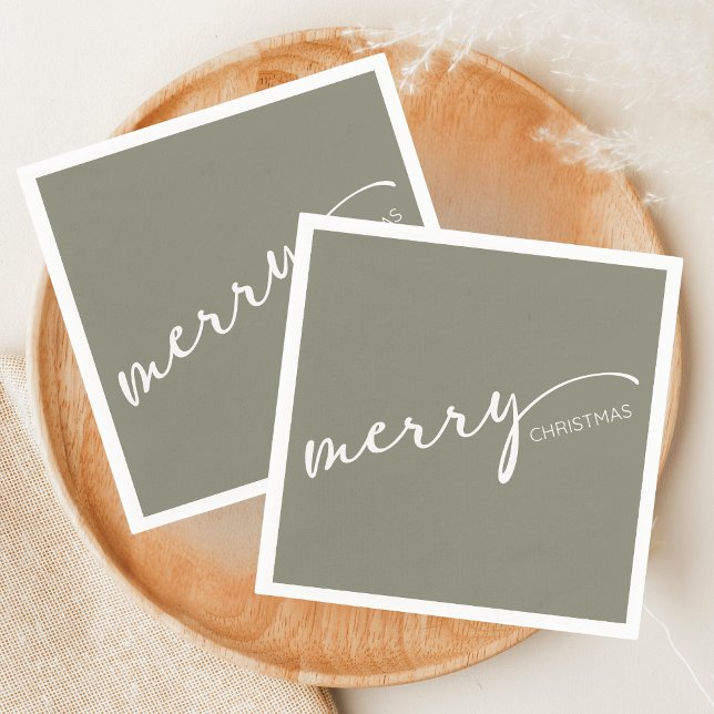 Modern jul pappersservett (Modern Merry Christmas Holiday Napkin)
