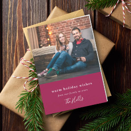 Modern jul | Par Photo Burgundy Maroon Helgkort