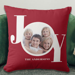 Modern jul-Personlig Photo Red Kudde