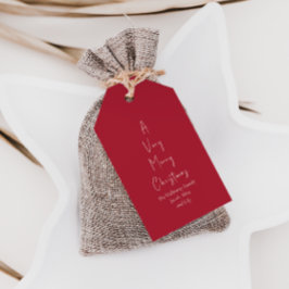 Modern jul | Red Family Träd Gift-Märkre Presentetikett