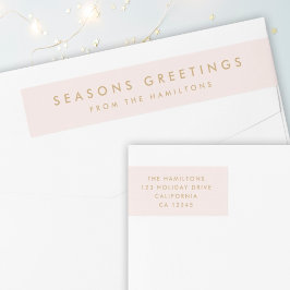 Modern jul | Rosa och Guld Adress Etikettband