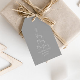 Modern jul | Silver Family Träd Gift-Märkre Presentetikett
