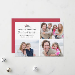 Modern jul Sprig Berries Grandparent Photos Julkort