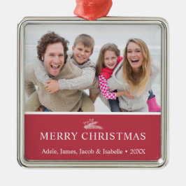 Modern jul Sprig Berries Photo Red Julgransprydnad Metall