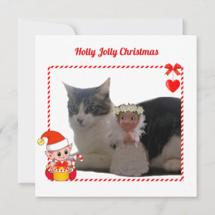 Modern Jul Tomte & Anpassad Katt Foto