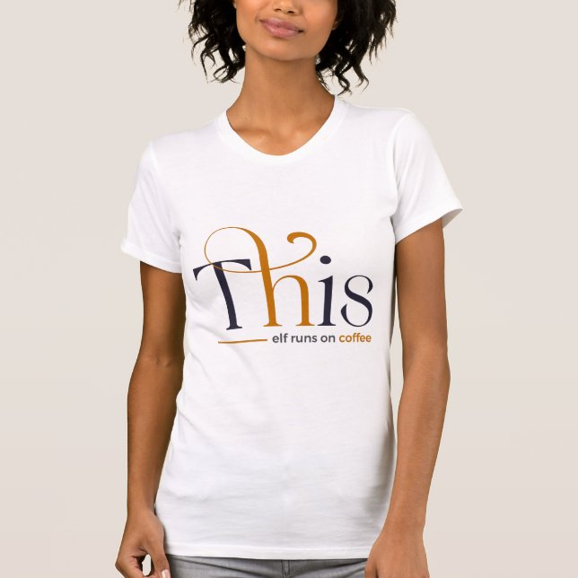 Modern Jul Tomte Körs På Kaffe Semester T Shirt (Framsida)