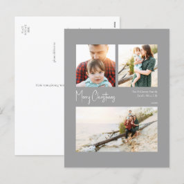 Modern jul | Tre foto med tre socklar i Silver Helg Vykort