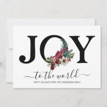 Modern Jul Typografi Blommig
