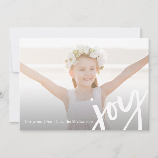 Modern Jul Typografi Elegant Foto Jul Julkort (Framsida)