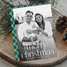 Modern Jul Typografi God Jul Grön Foto Julkort
