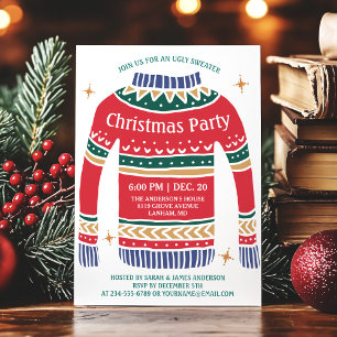 Modern Jul, Ugly Sweater-Julfest Inbjudningar