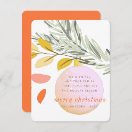 Modern jul Winter-Ornamet Snö i Gräs Julkort