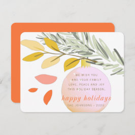 Modern jul Winter-Ornamet Snö i Gräs Julkort