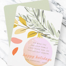 Modern jul Winter-Ornamet Snö i Gräs Julkort