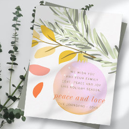 Modern jul Winter-Ornamet Snö i Gräs Julkort