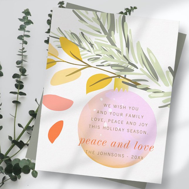 Modern jul Winter-Ornamet Snö i Gräs Julkort (Skapare uppladdad)