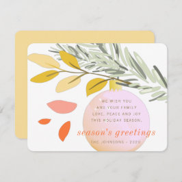 Modern jul Winter-Ornamet Snö i Gräs Julkort