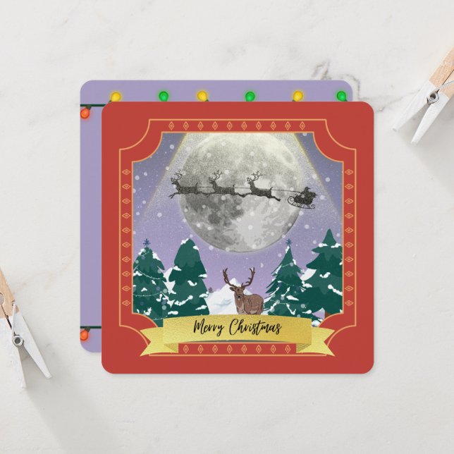 Modern julafton med Santa Reindeer (Fram/Back In Situ)