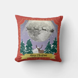 Modern julafton med Santa Reindeer Kudde