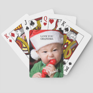 Modern julbild på bebis casinokort