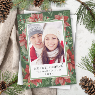 Modern julblomma Glatt gifta Nygifta Julkort