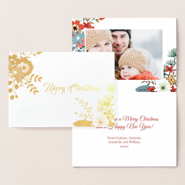 Modern julblommor - blomfoto folierat kort (Display)