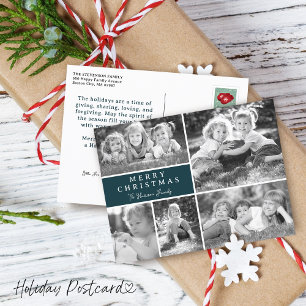 Modern julcollage God Jul Helg Vykort