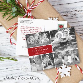 Modern julcollage God Jul Helg Vykort