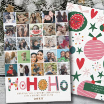 Modern julcollage Ho Ho Ho julkort