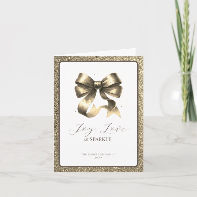 Modern Juldags Guldslinga Elegant Helgkort (Framsida)