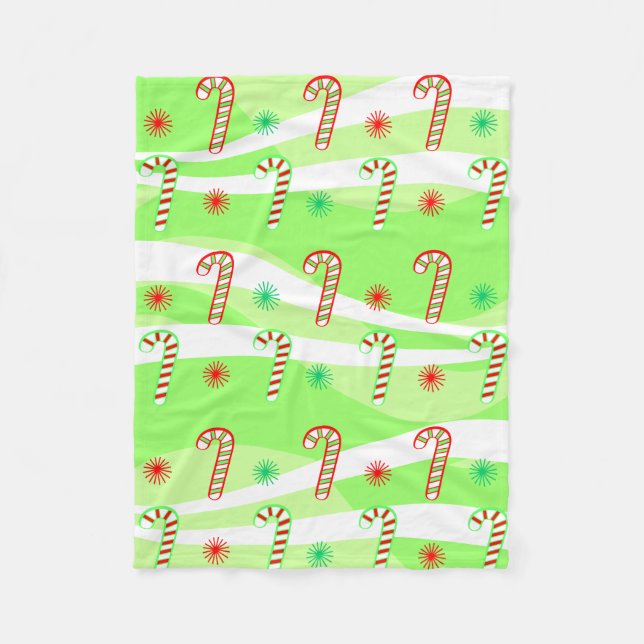 Modern juldesign för Polkagrisar Fleecefilt (Framsidan)