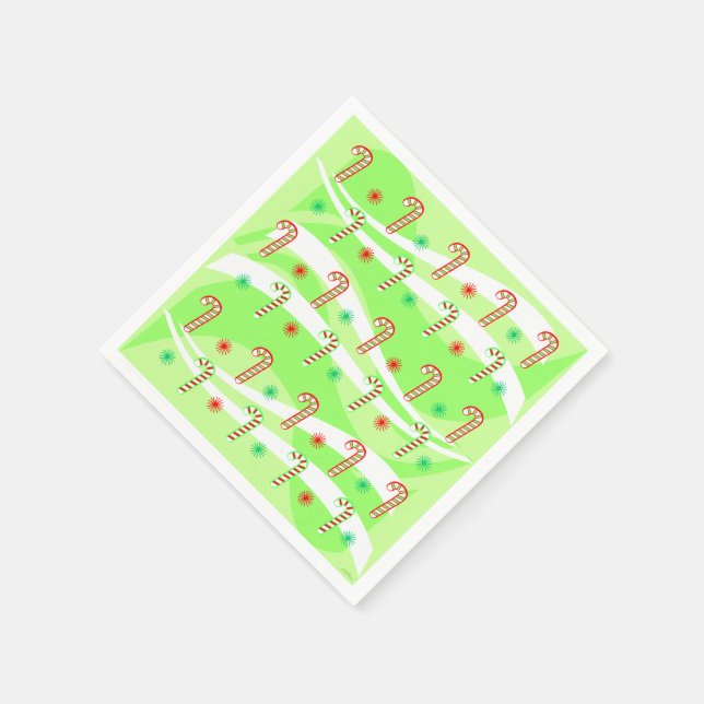 Modern juldesign för Polkagrisar Pappersservett (Hörn)