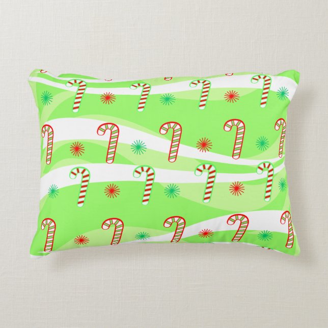 Modern juldesign för Polkagrisar Prydnadskudde (Framsidan)